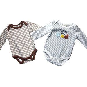 Rabbit + Bear Organic Baby Bodysuits Size 0-6 Months